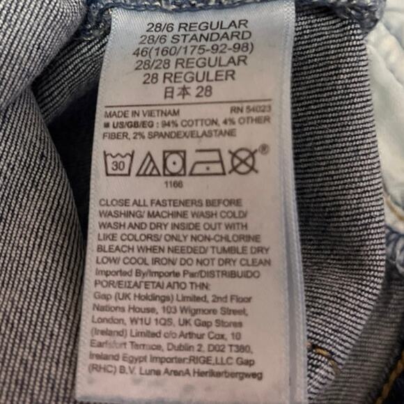 Gap Women's Blue Medium Wash Classic Straight Mid Rise Denim Jeans Size 28 - Picture 5 of 5